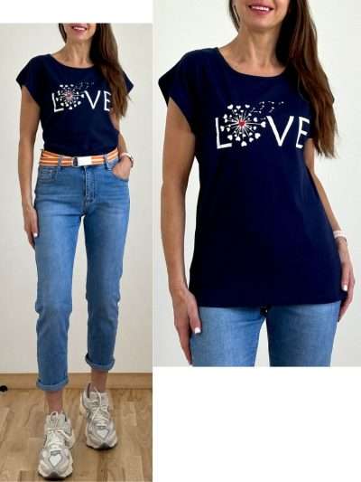 Palaidinė "LOVE" tamsiai mėlyna
