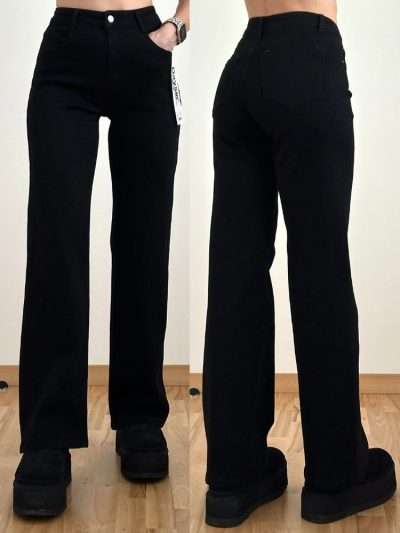 Džinsai  "DAYSIE WIDE LEG" juodi AG827
