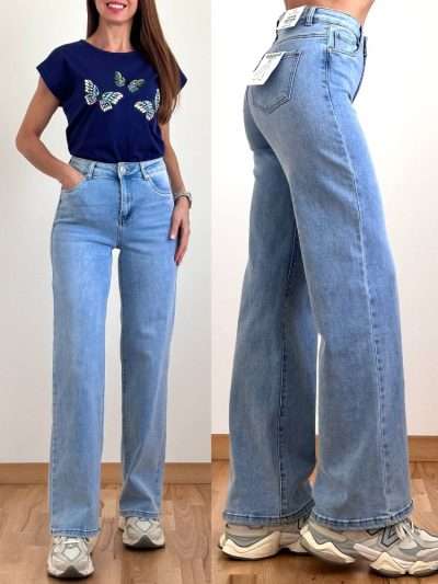 Džinsai "GOODIES WIDE LEG" šviesiai mėlyni DJ2452/53