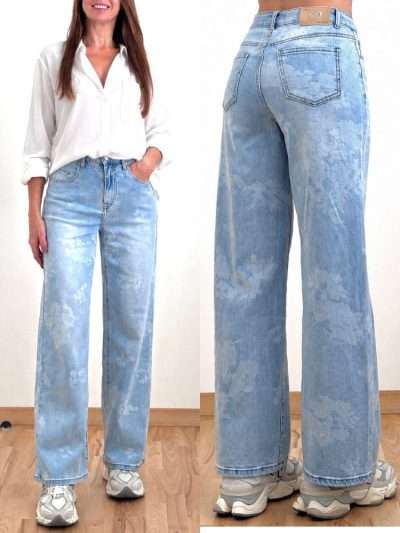 Džinsai "MILAS WIDE LEG" mėlyni L123