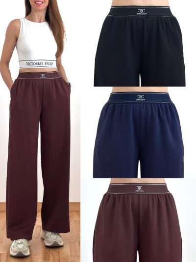Kelnės su kišenėmis "ELEGANT" wide leg style Q32