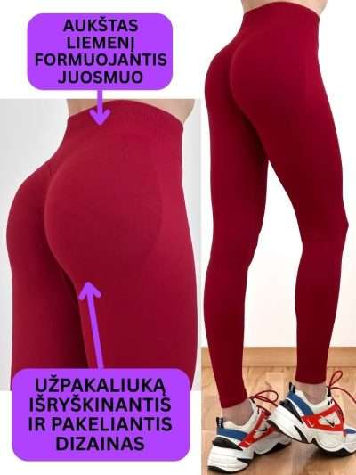 Tamprės sportui su Push Up "XINMIAO" bordo