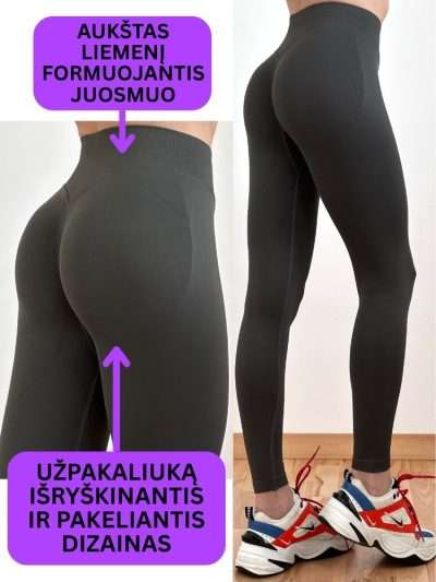 Tamprės sportui su Push Up "XINMIAO" tamsiai pilkos