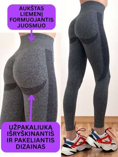 Tamprės sportui su Push Up "XINMIAO" pilkos