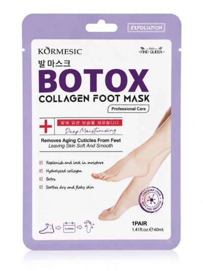 KORMESIC Botox Collagen Foot Mask – drėkinamoji ir minkštinamoji pėdų kaukė 40 ml