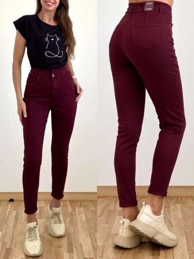 Džinsai  "KATHY JEANS" vyno spalvos KJ2096