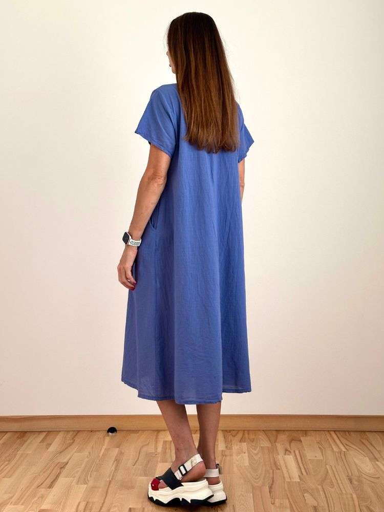 Suknelė "Italy moda" platėjanti su kišenėmis mėlyna - Image 3
