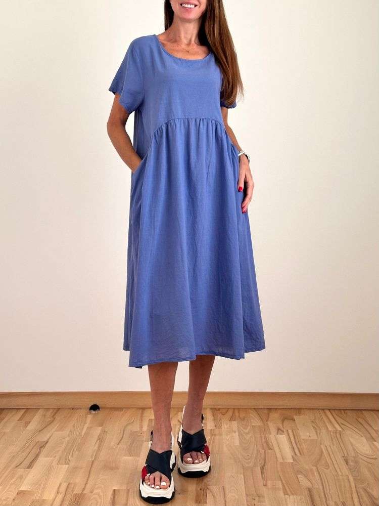 Suknelė "Italy moda" platėjanti su kišenėmis mėlyna - Image 2