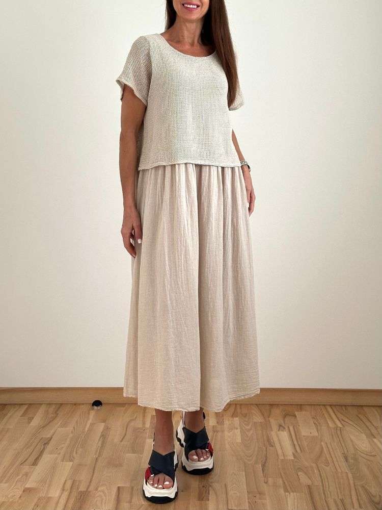 Suknelė Itališka 2 dalių smėlinė - Image 2