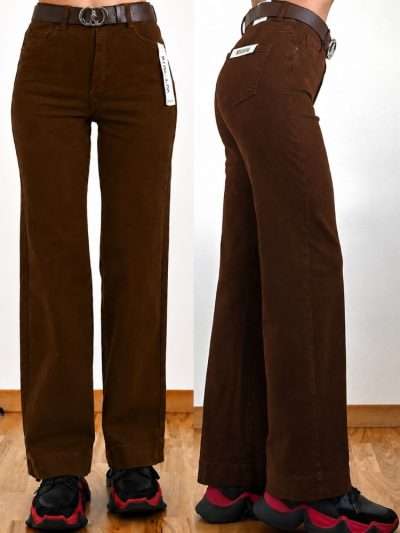 Džinsai su diržu "MOON GIRL WIDE LEG" rudi KL695/3-14