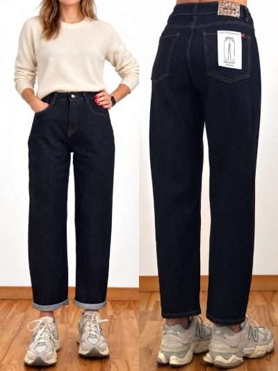 Džinsai "MILAS" MOM FIT stiliaus W1362-5 negarinto džinso