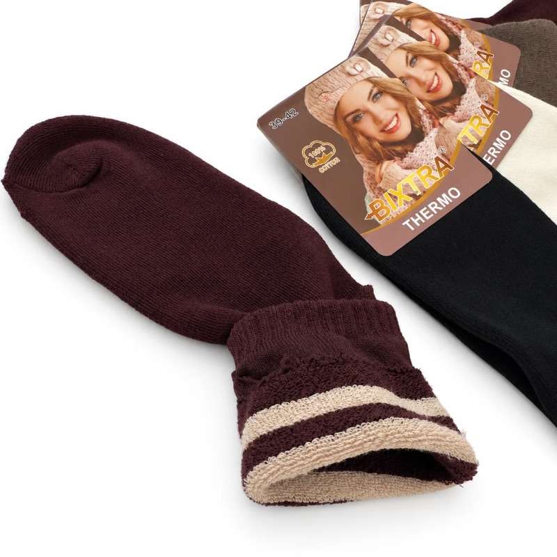 Kojinės moteriškos šiltos frotinės "BIXTRA THERMO" WH20068 - Image 2